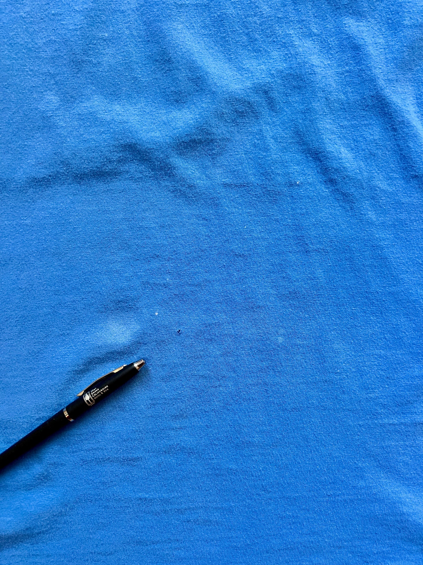 569 -Blue Embroidered WTP Flower Tee - L