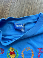 569 -Blue Embroidered WTP Flower Tee - L