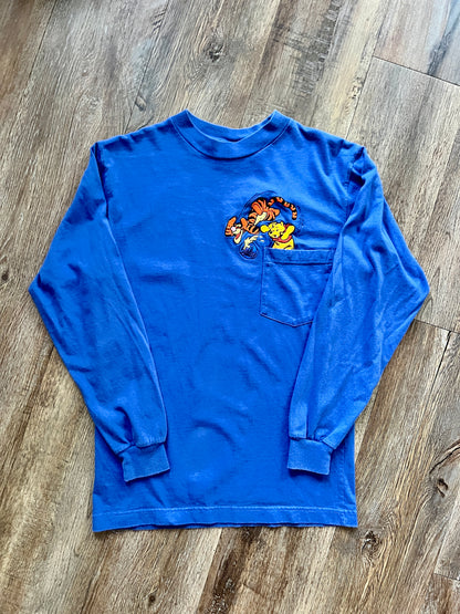 574 -Blue Embroidered Tigger & WTP Spilling Honey Pocket Tee - S
