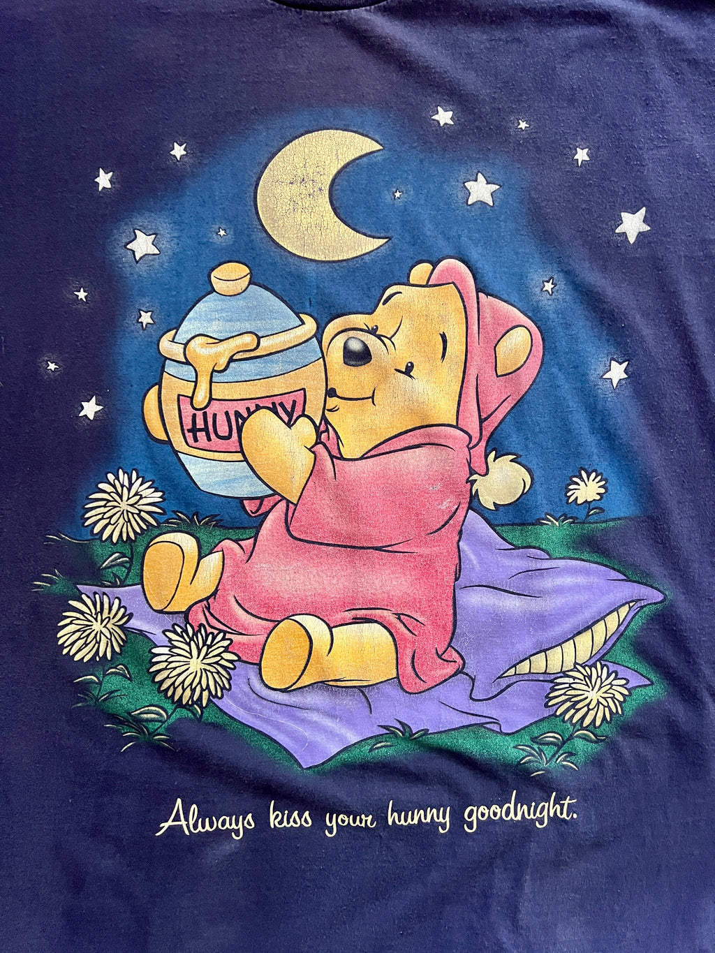 576 -Navy WTP Always Kiss Your Hunny Goodnight Sleep Shirt - OSFA