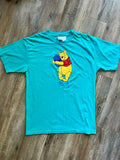 582 -Teal Applique WTP Hugging Hunny Pot Pooh Tee - XL