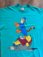 584 -Teal Tigger, WTP, & Eeyore Sleeping Stacked Sleep Shirt - OSFA