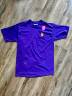 587 -Purple Embroidered WTP Balloon & Bees Pocket Tee - L