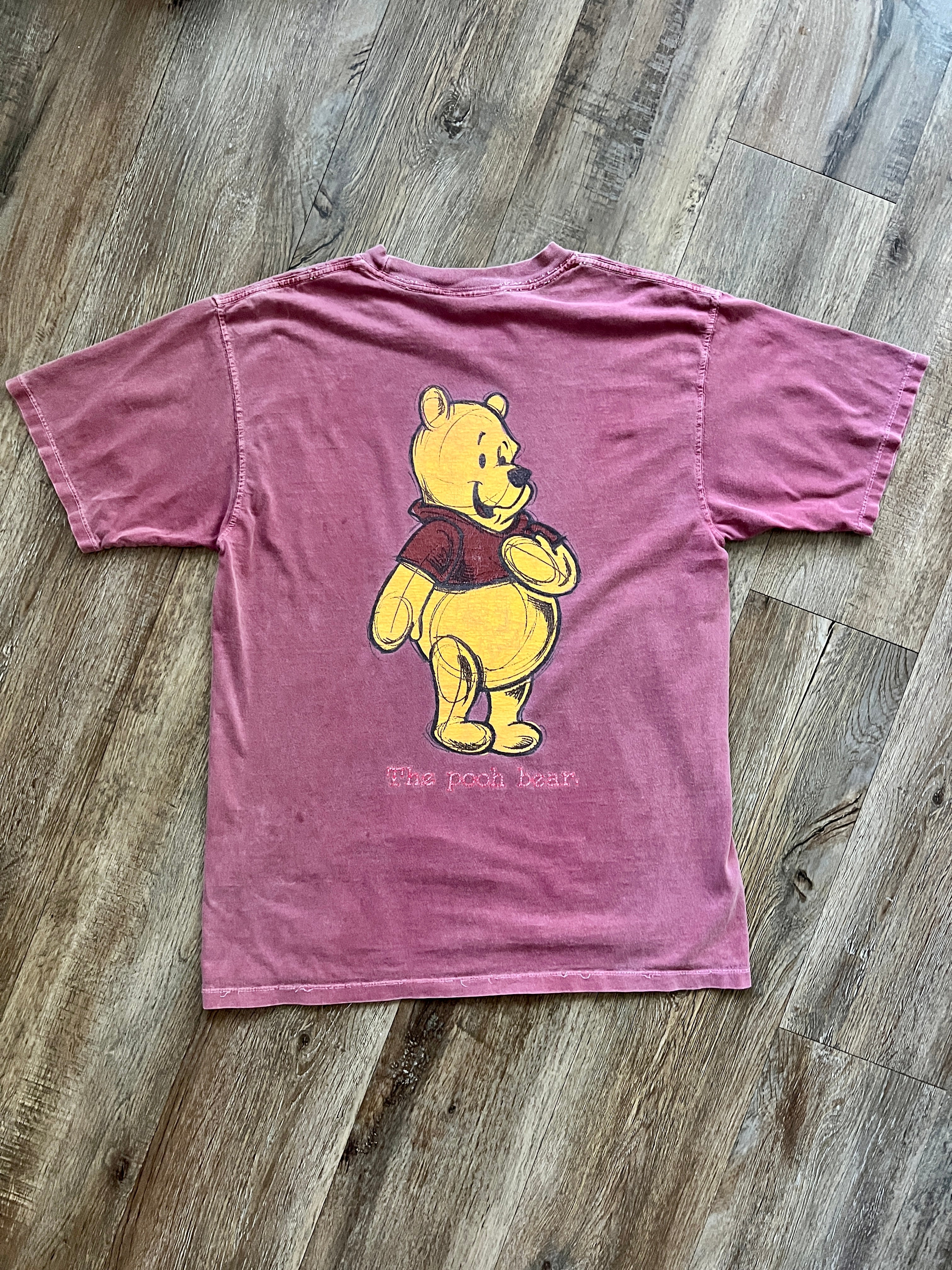 590 -Maroon The Bees The Tummy The Hunny The Pooh Bear Tee - L