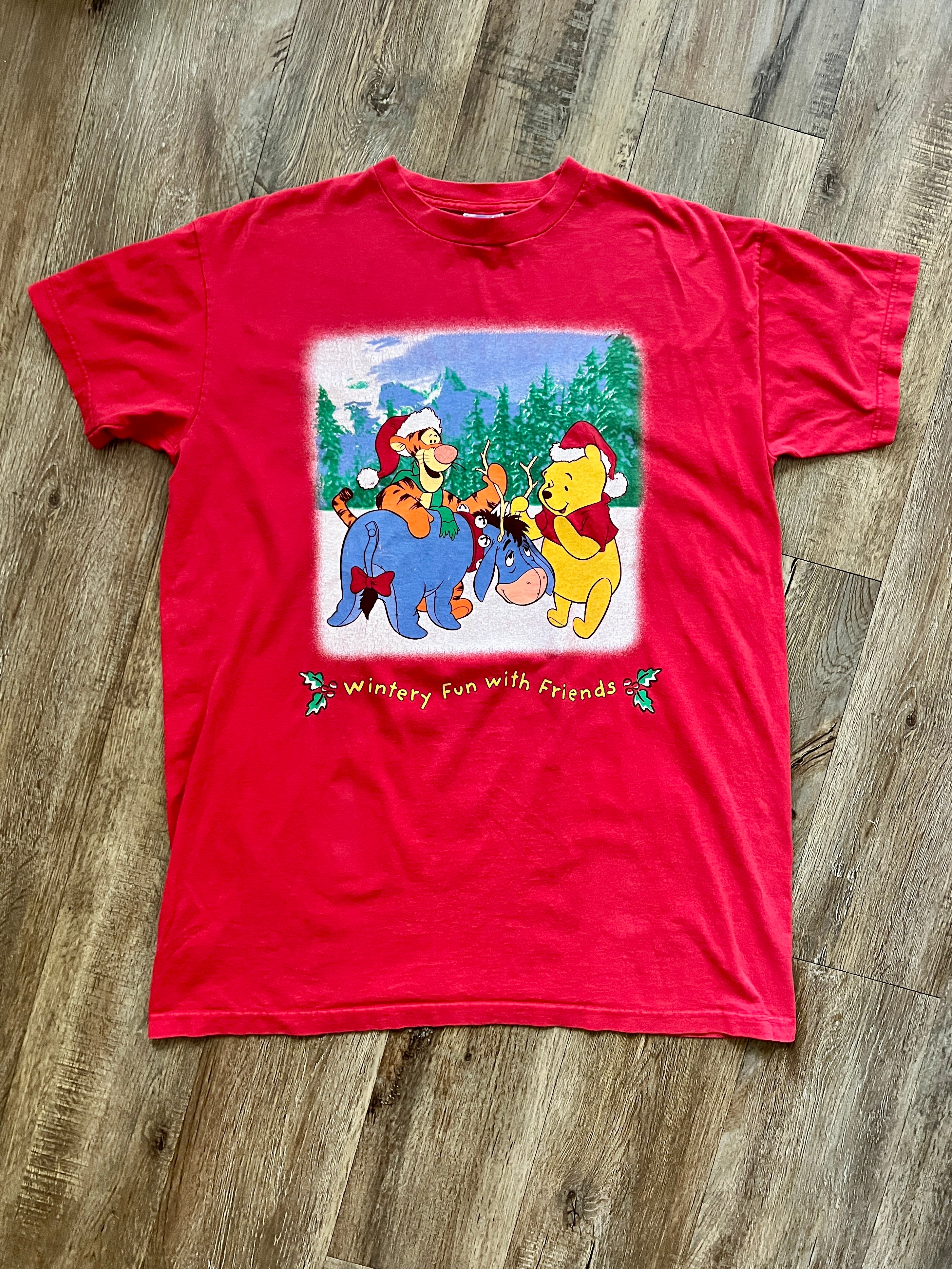 591 -Red WTP, Eeyore, Tigger Wintery Fun with Friends Sleep Shirt - OSFA