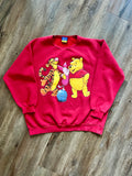 592 -Red WTP, Tigger, & Piglet Standing on Hunny Pot Crewneck - XL