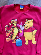 592 -Red WTP, Tigger, & Piglet Standing on Hunny Pot Crewneck - XL
