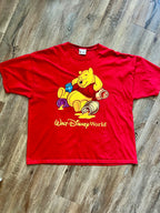 593 -Red WTP Laying on Hunny Pots WDW Logo Tee - 2X