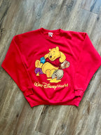 595 -Red WTP Laying on Hunny Pots WDW Logo Crewneck - XL