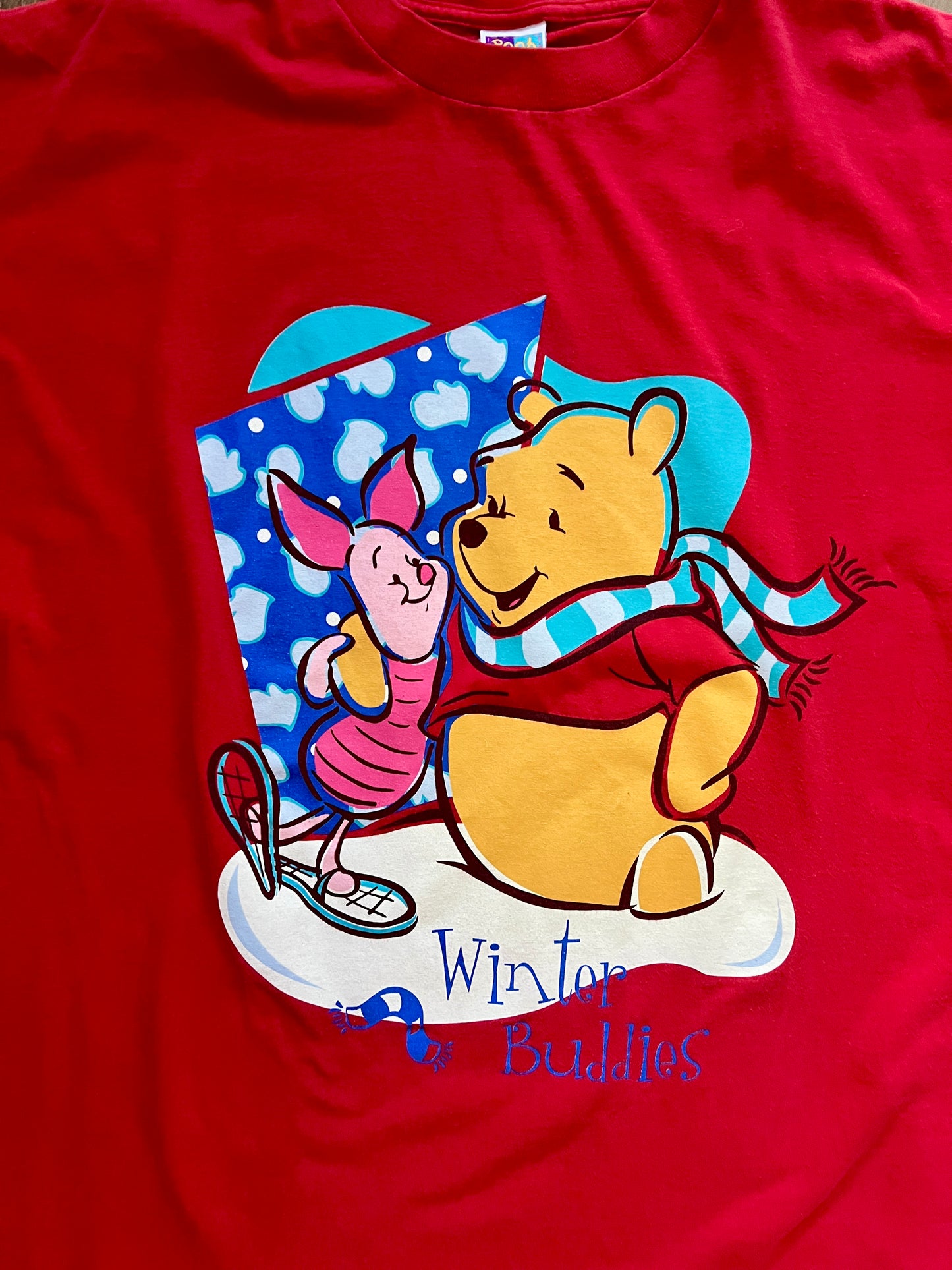 596 -Red WTP & Piglet Winter Buddies Sleep Shirt - OSFA