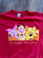 597 -Red Tigger, Piglet, & WTP Friends Forever Crewneck - L