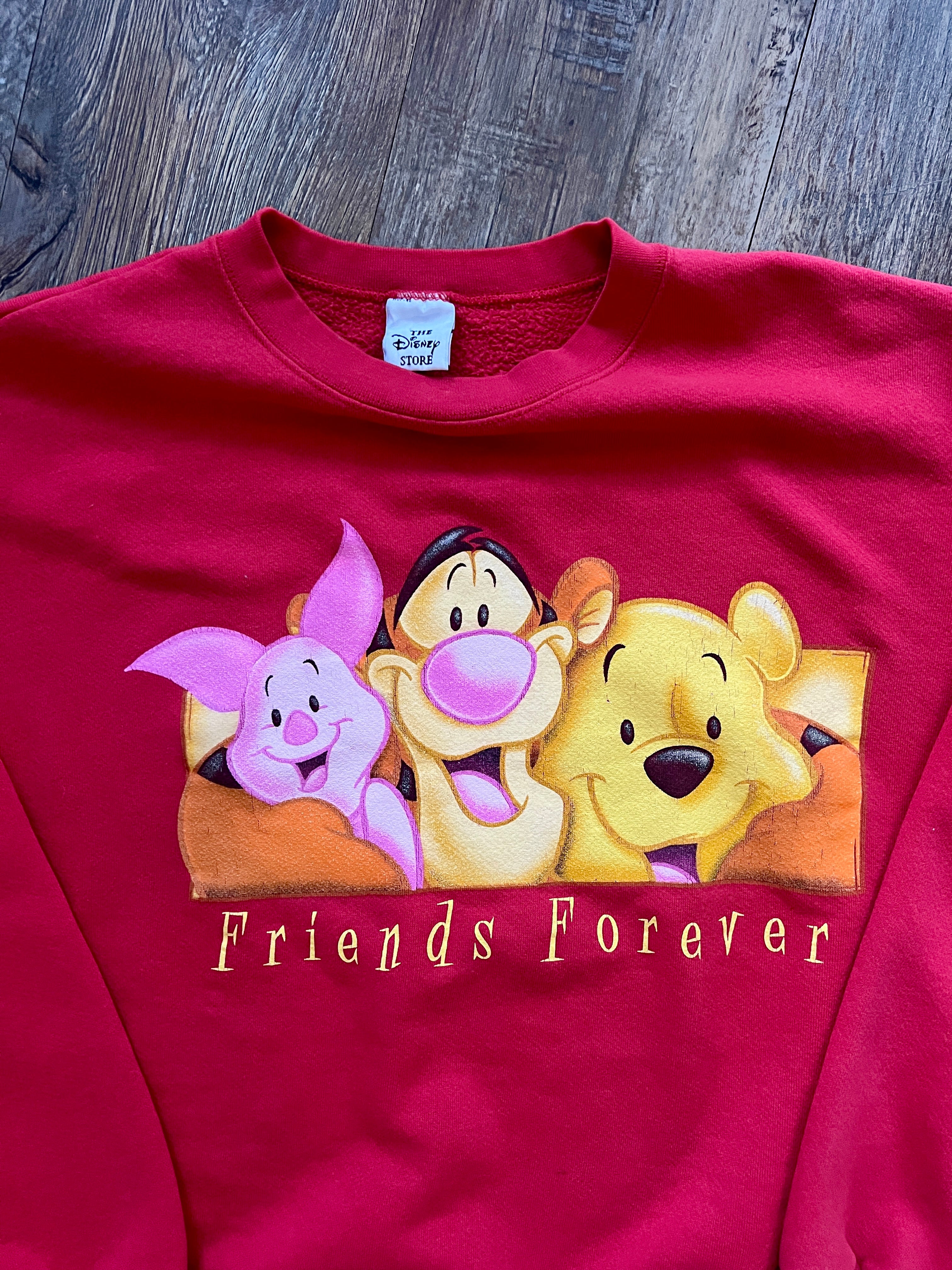 597 -Red Tigger, Piglet, & WTP Friends Forever Crewneck - L