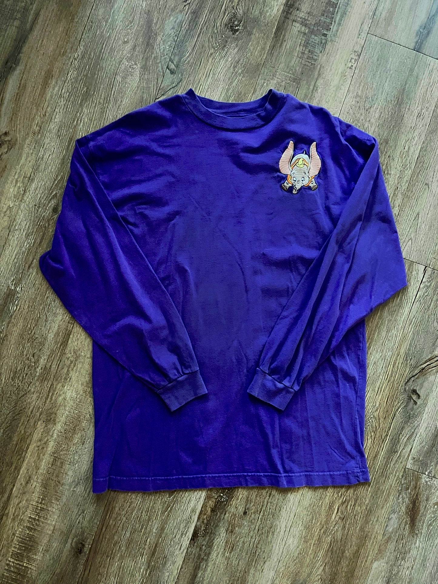 308 -Purple Embroidered Dumbo Long Sleeve Shirt - XL