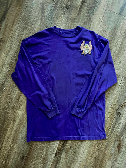 308 -Purple Embroidered Dumbo Long Sleeve Shirt - XL