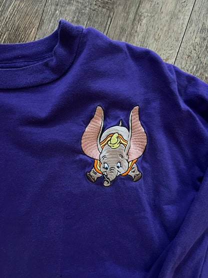 308 -Purple Embroidered Dumbo Long Sleeve Shirt - XL