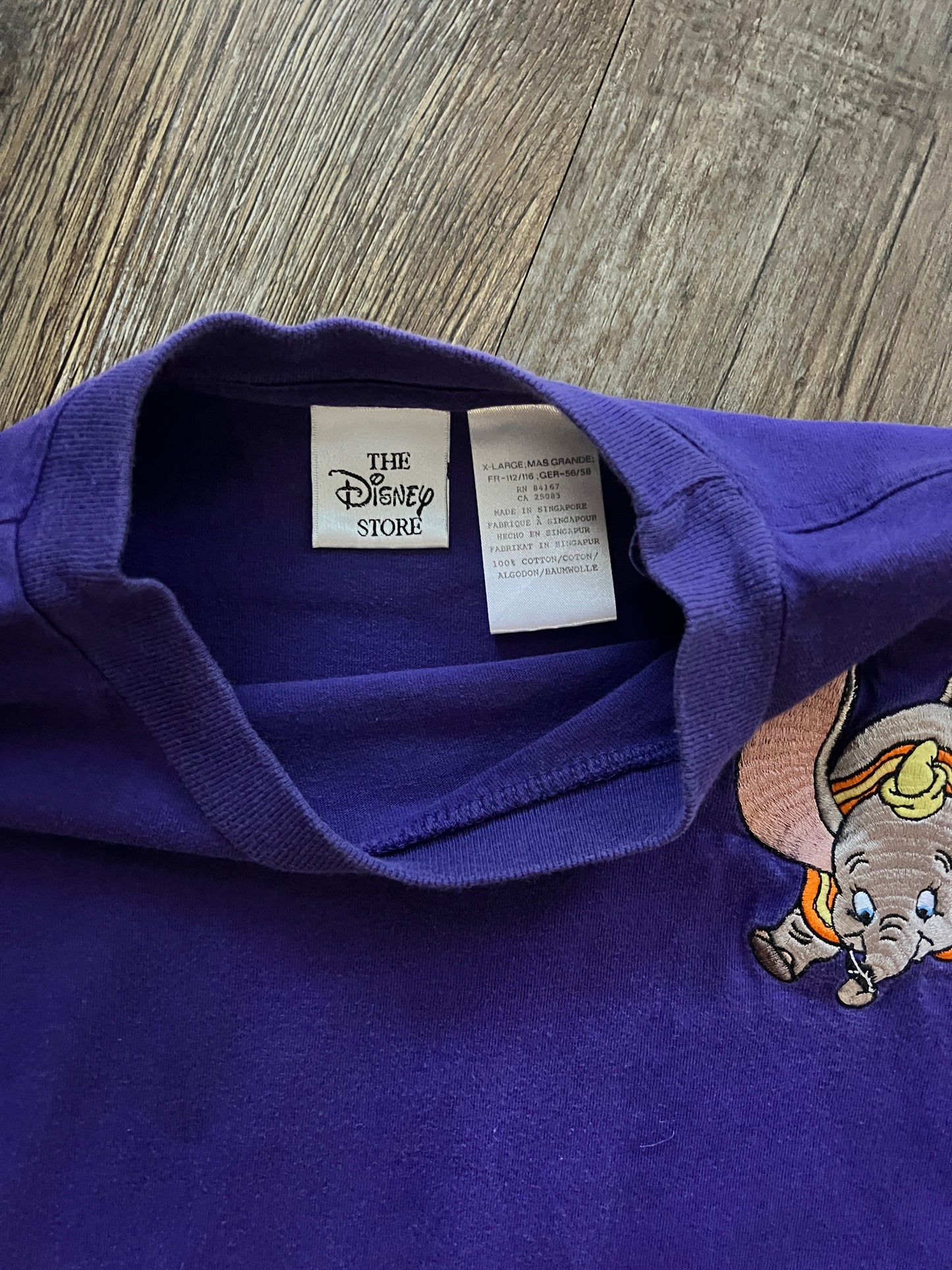 308 -Purple Embroidered Dumbo Long Sleeve Shirt - XL