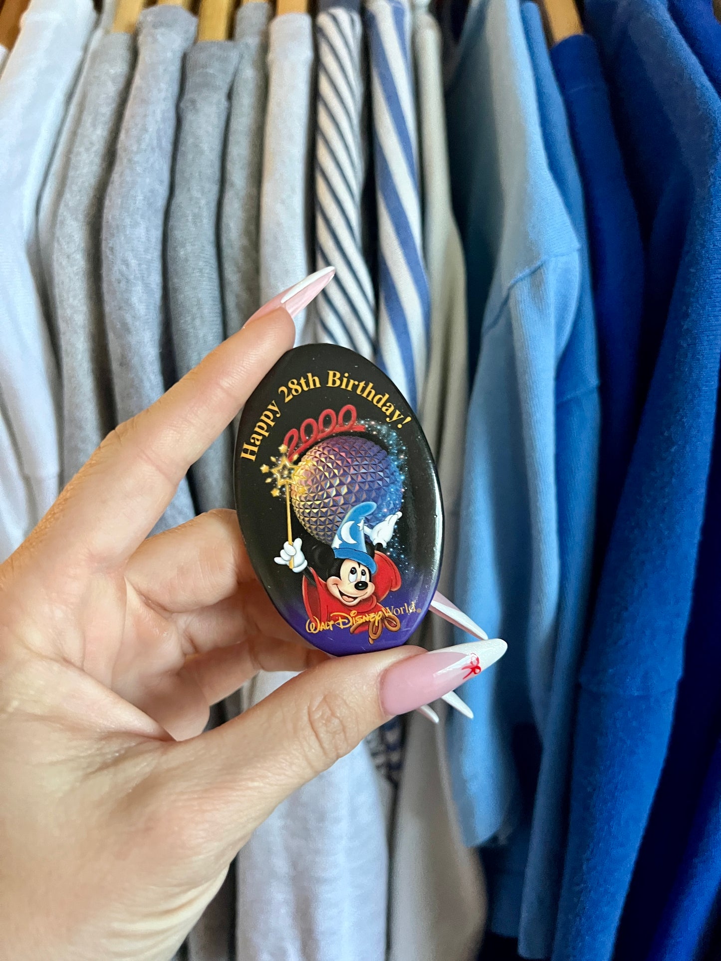 608 -Happy 28th Birthday Sorcerer Mickey Button