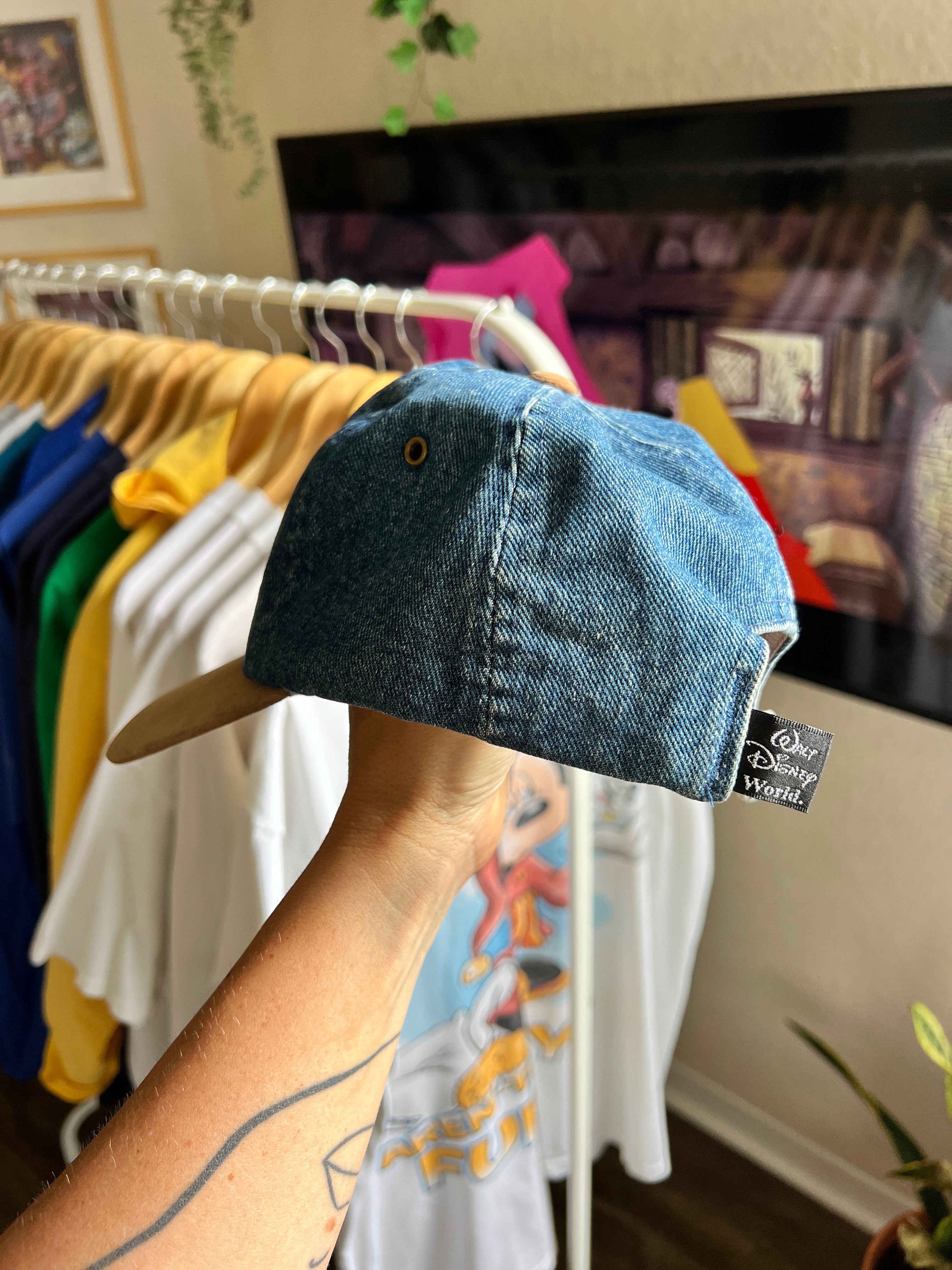 190 -Denim Mickey Suede Brim Hat