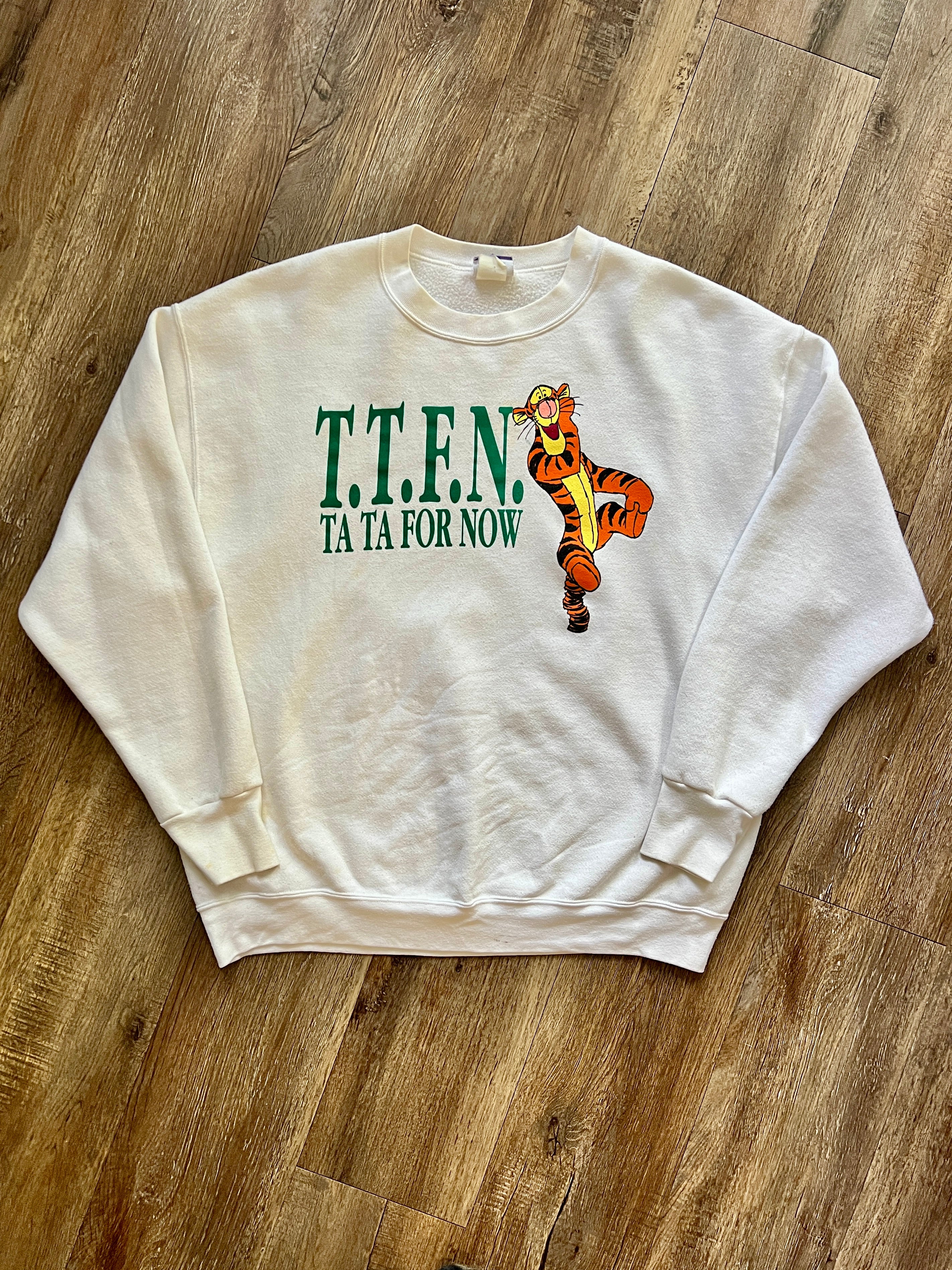 613 -White TTFN Tigger Crewneck - XL