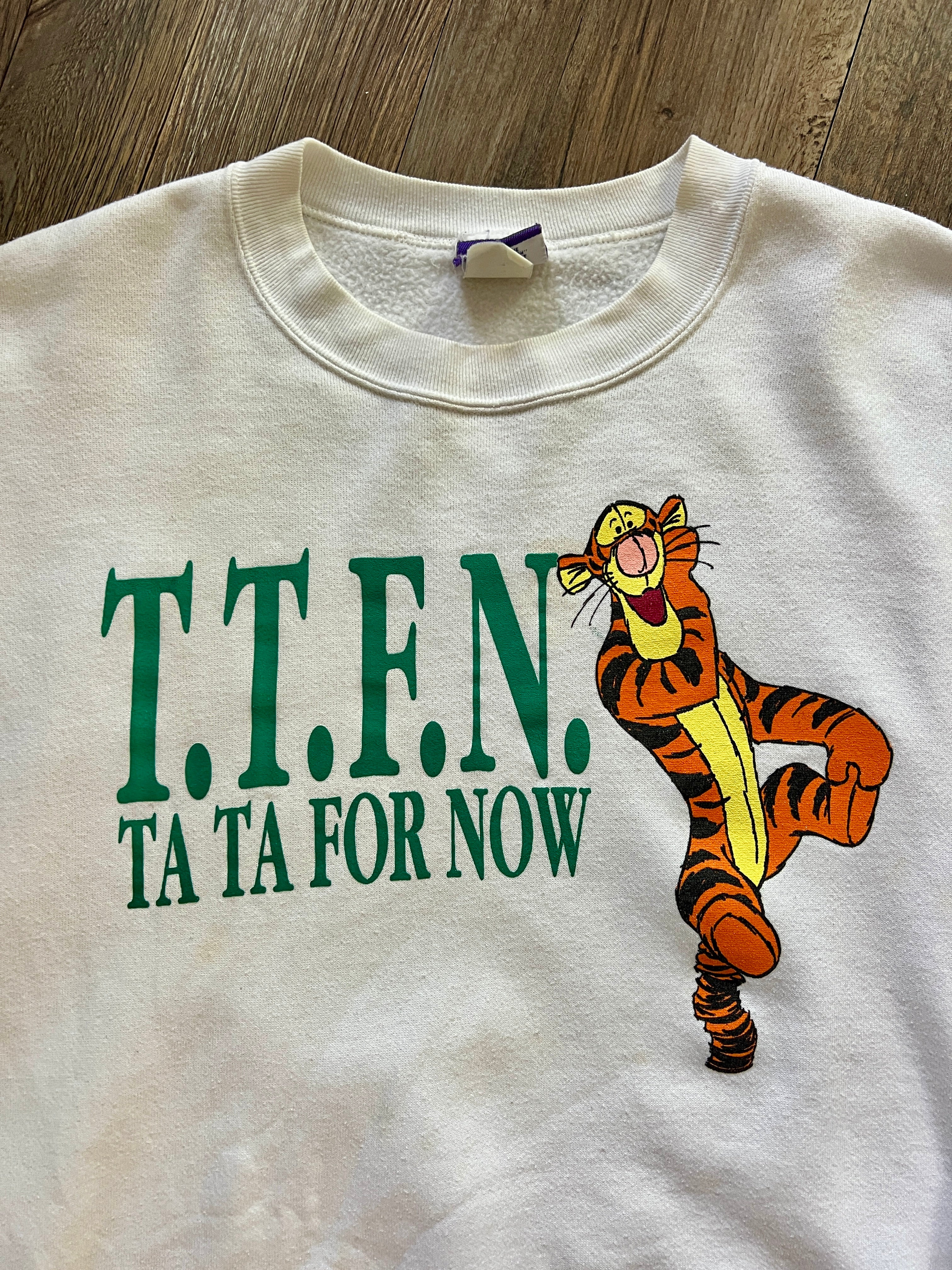 613 -White TTFN Tigger Crewneck - XL