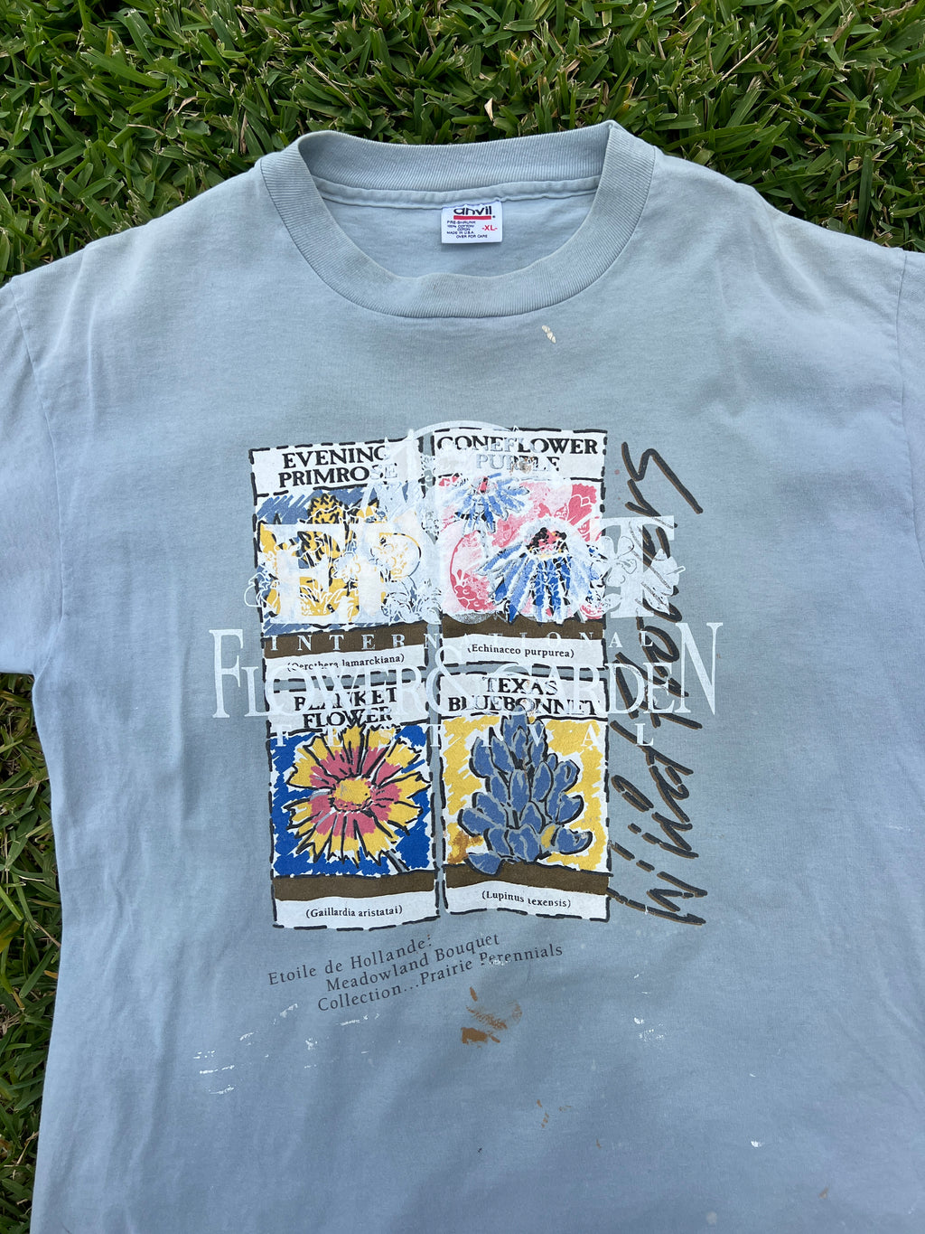 EPCOT Flower & Garden Recycled Tees - Blue Wild Flowers - XL