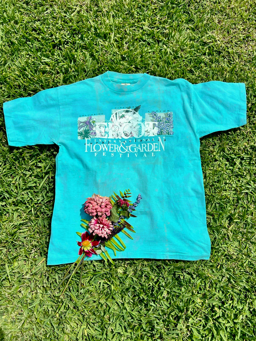 EPCOT Flower & Garden Recycled Tees - Blue Curay Colorado - M