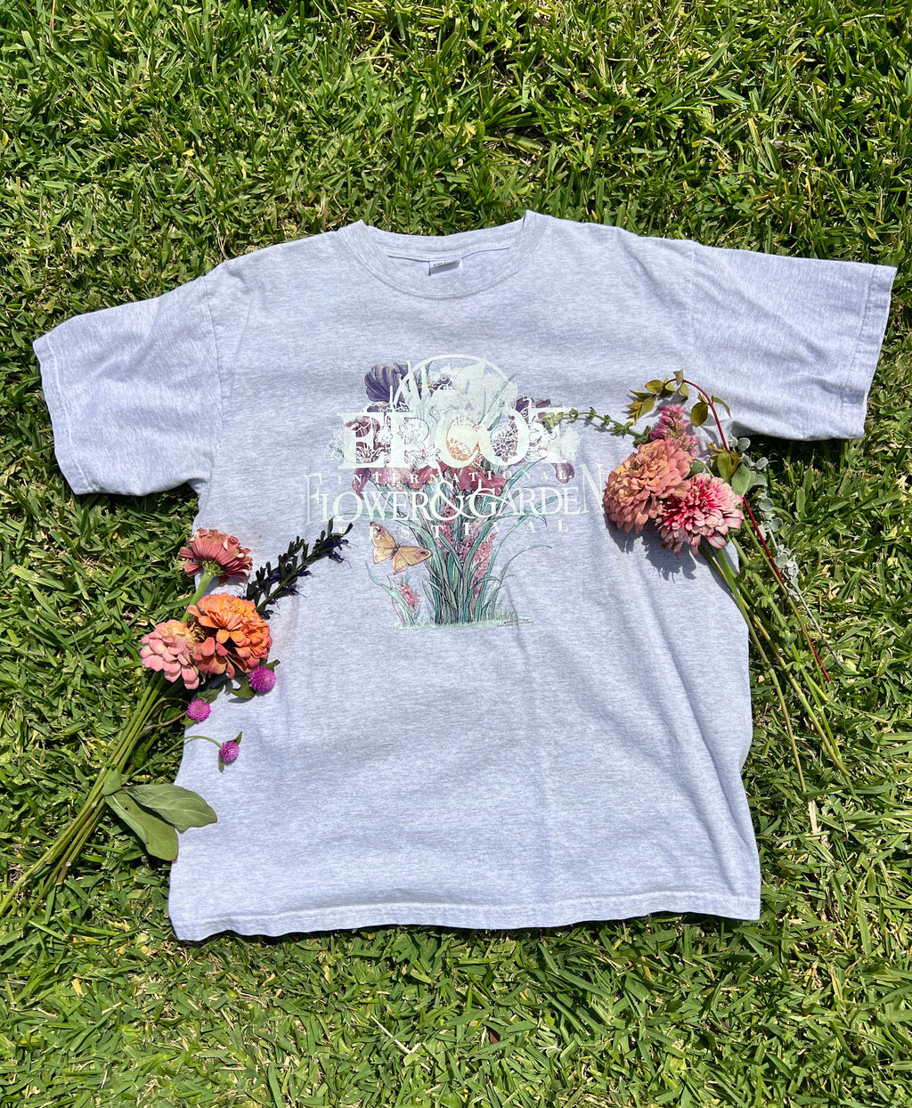 EPCOT Flower & Garden Recycled Tees - Grey Flower Bunch - L