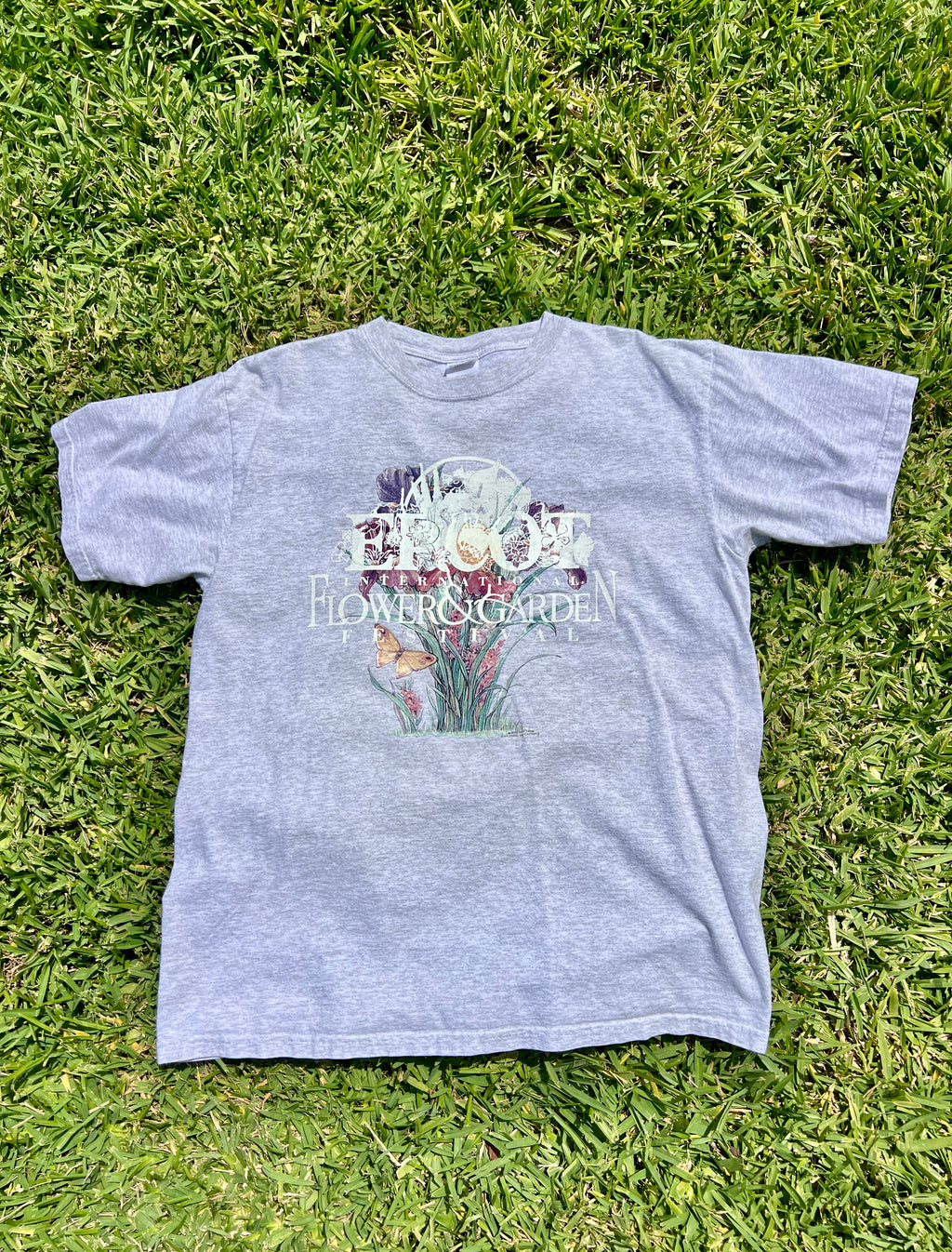 EPCOT Flower & Garden Recycled Tees - Grey Flower Bunch - L