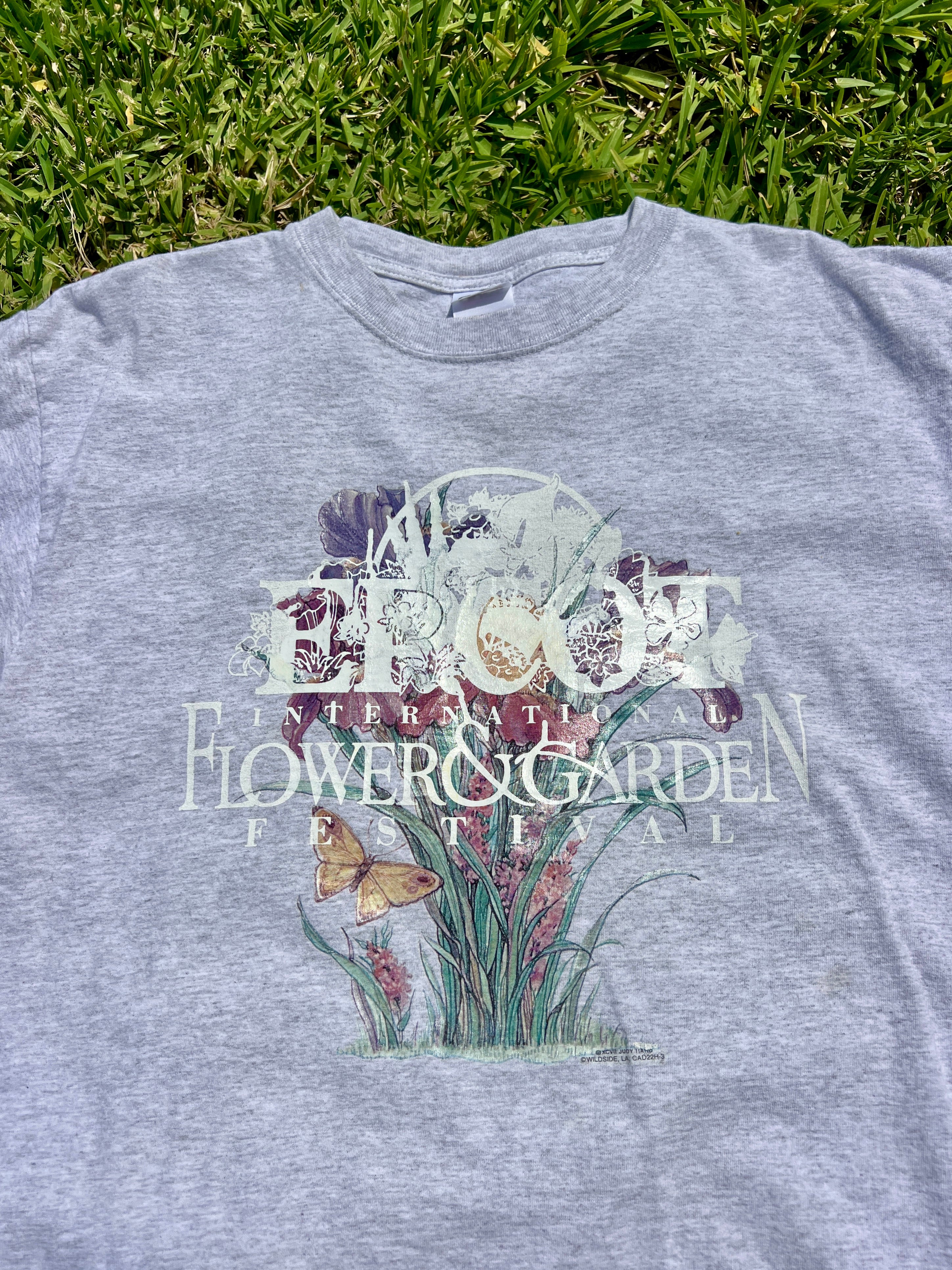 EPCOT Flower & Garden Recycled Tees - Grey Flower Bunch - L