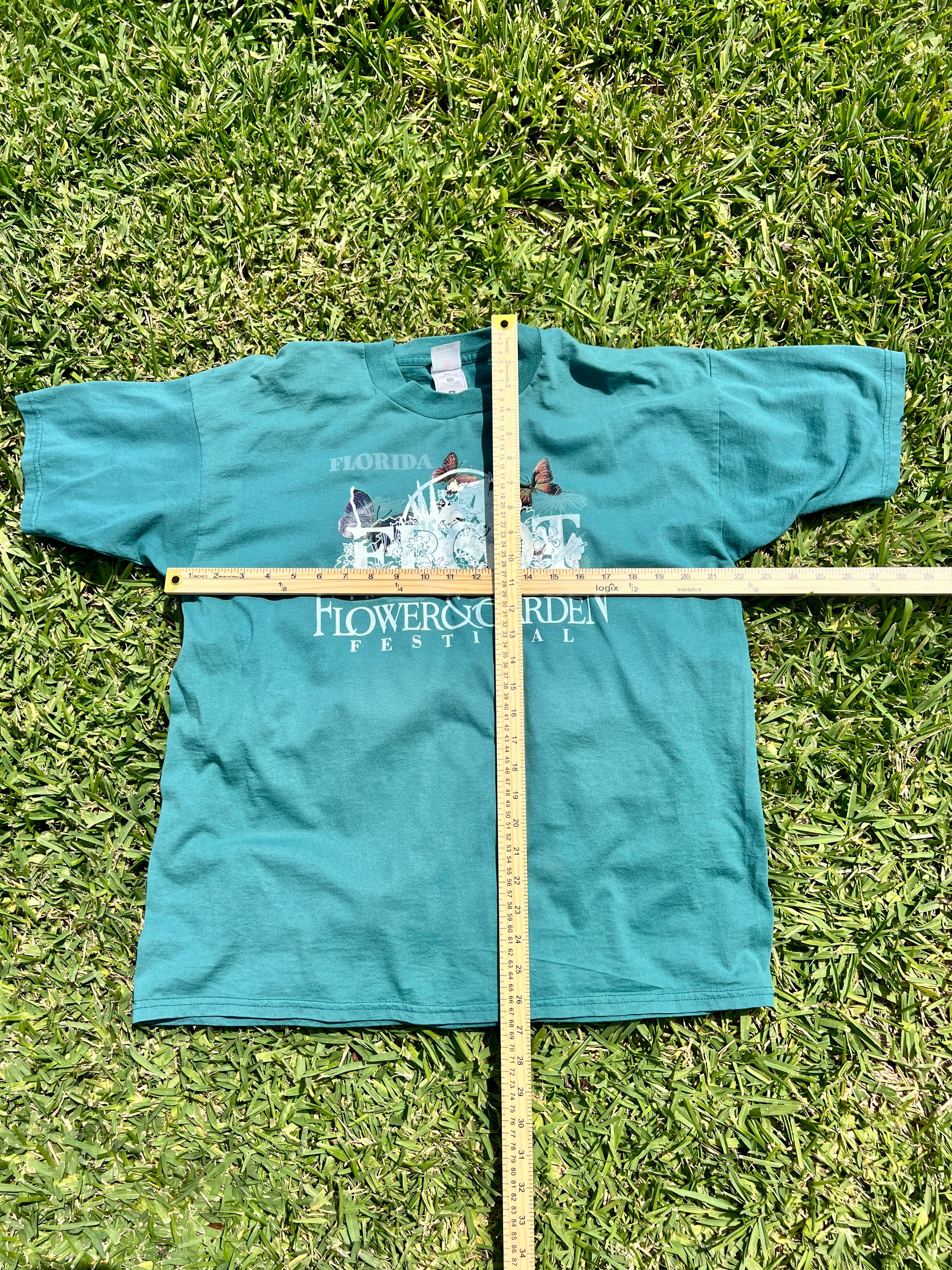 EPCOT Flower & Garden Recycled Tees - Blue Florida Butterflies - XL