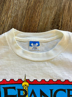 1134 -White Mickey France Passport Stamp Shirt - 2X