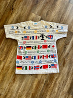 1135 -White AOP EPCOT Countries & Characters Flag Shirt - XL
