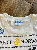 1135 -White AOP EPCOT Countries & Characters Flag Shirt - XL