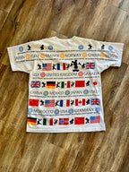 1135 -White AOP EPCOT Countries & Characters Flag Shirt - XL