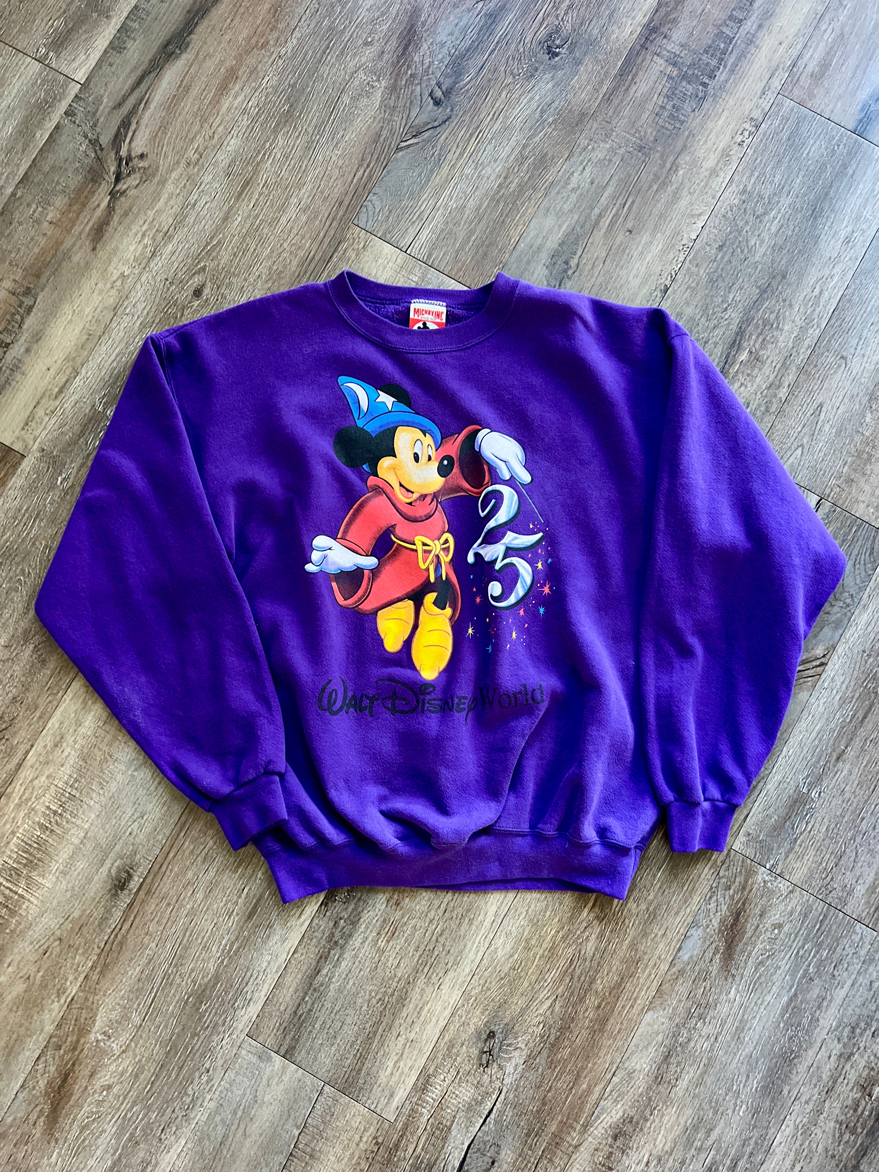 1142 -Purple Sorcerer Mickey 25th Anniversary Crewneck - XL