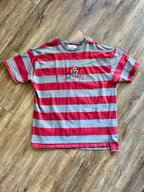 1148 -Red & Grey Striped Embroidered Goofy Running Shirt - 2X