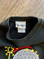 1150 - Black Appliqué Sorcerer Mickey EPCOT 2000 Celebrate the Future Shirt - YM