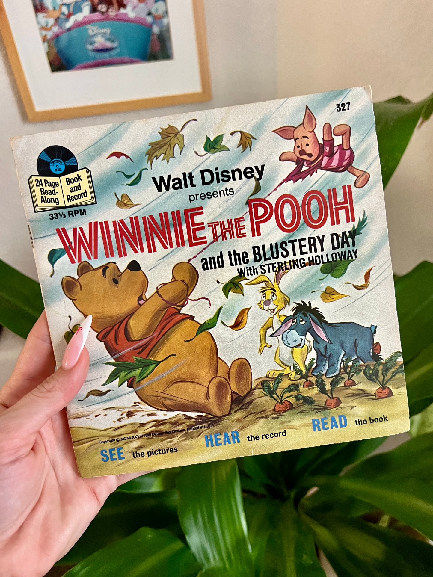 Winnie the Pooh & The Blustery Day 45 Vinyl Storybook Record