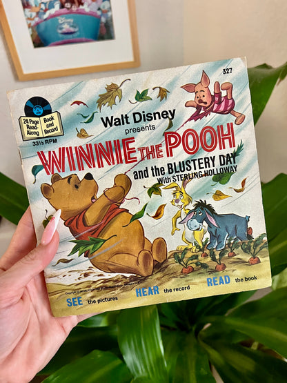 Winnie the Pooh & The Blustery Day 45 Vinyl Storybook Record