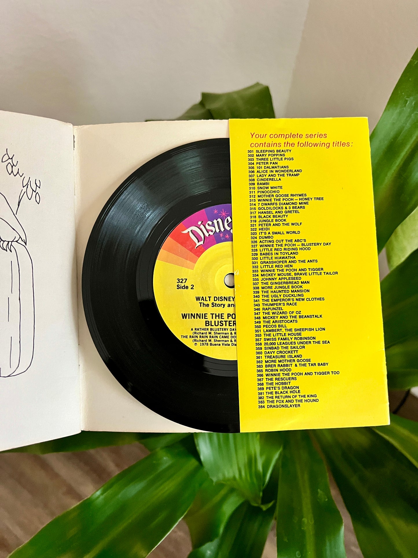 Winnie the Pooh & The Blustery Day 45 Vinyl Storybook Record