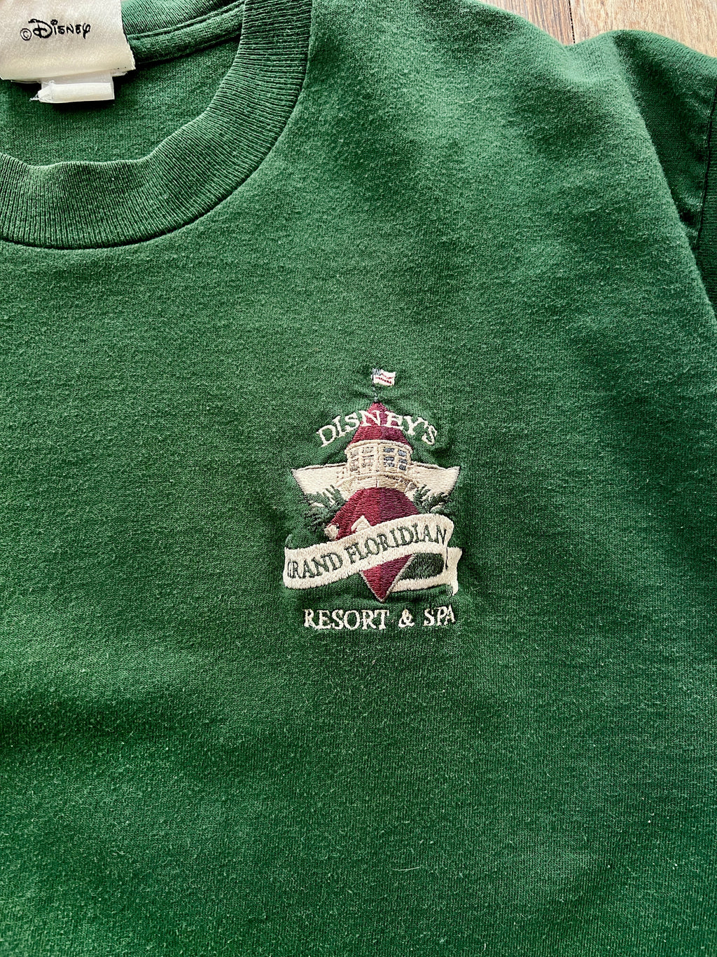 89 - Green Embroidered Grand Floridian Pocket Tee - L