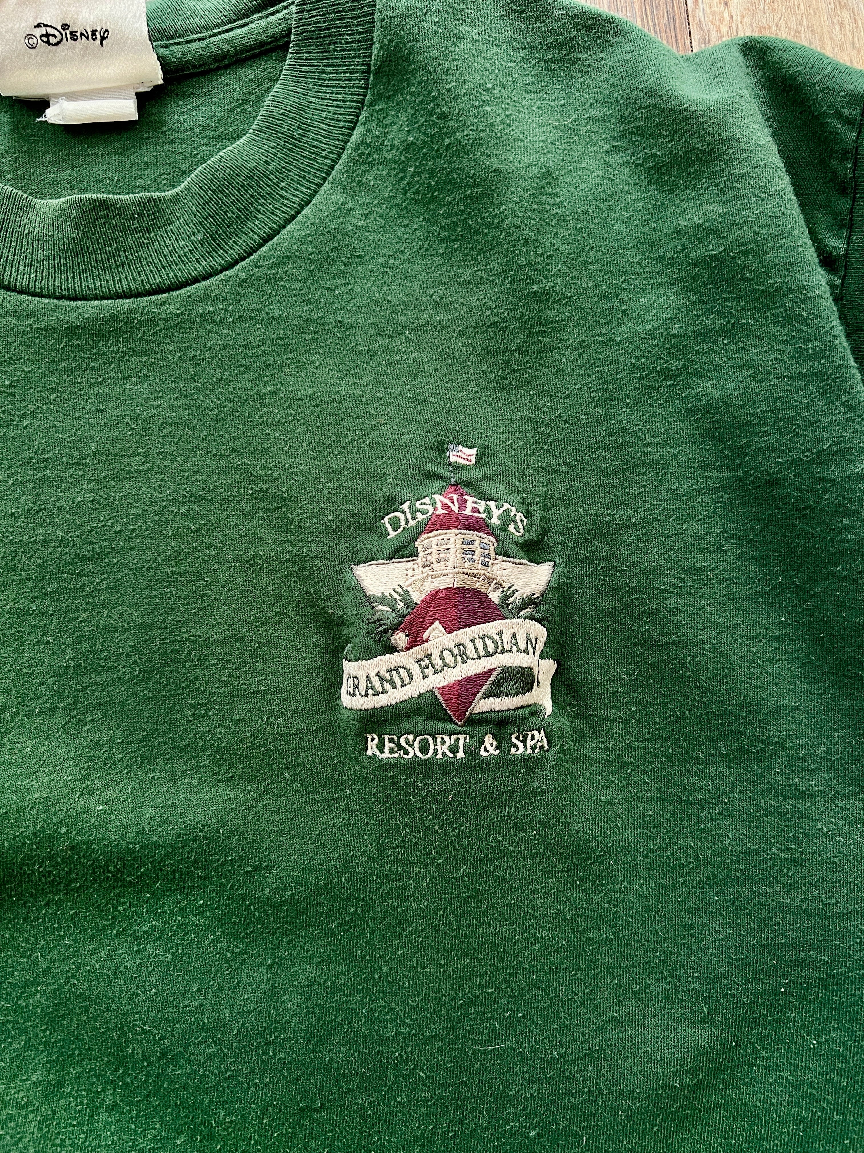 89 - Green Embroidered Grand Floridian Pocket Tee - L