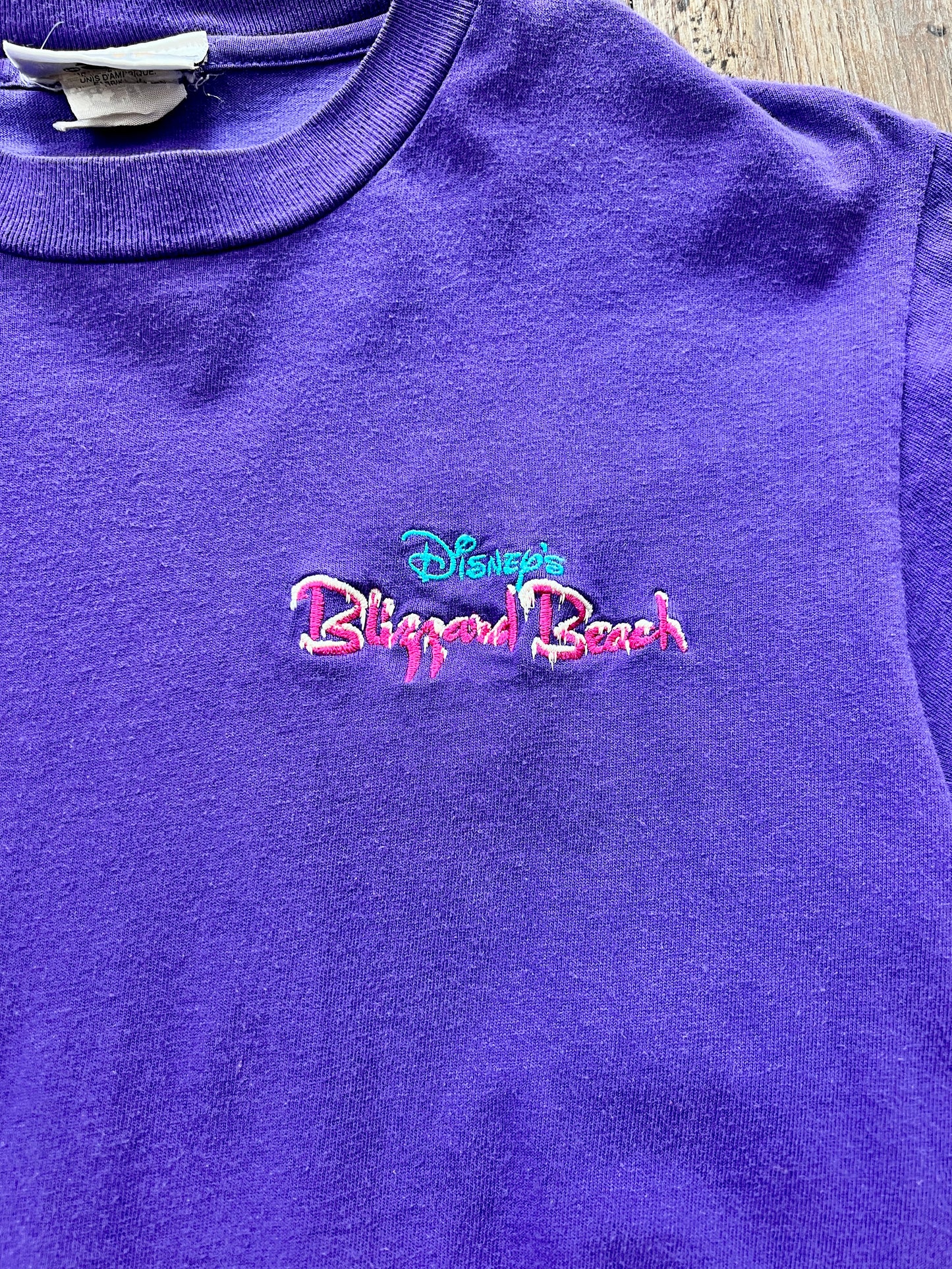 95 -Purple Embroidered Blizzard Beach Pocket Tee - S