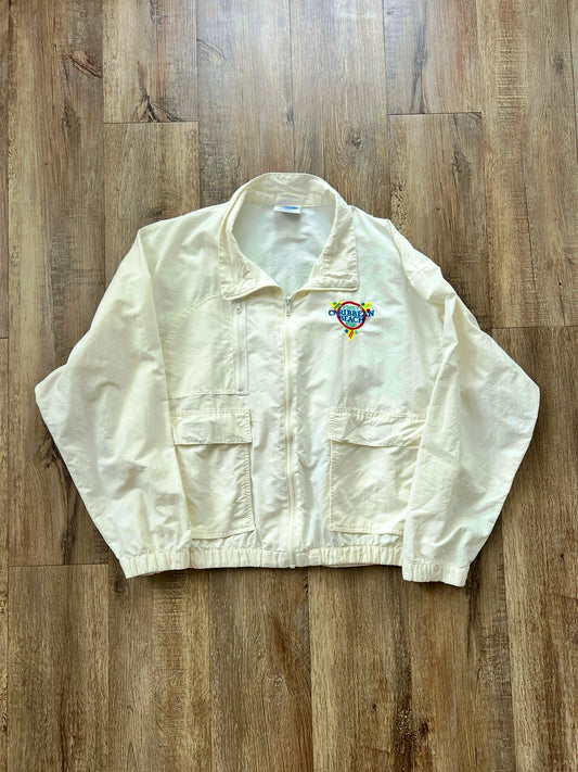 102 -White Caribbean Beach Windbreaker - XL