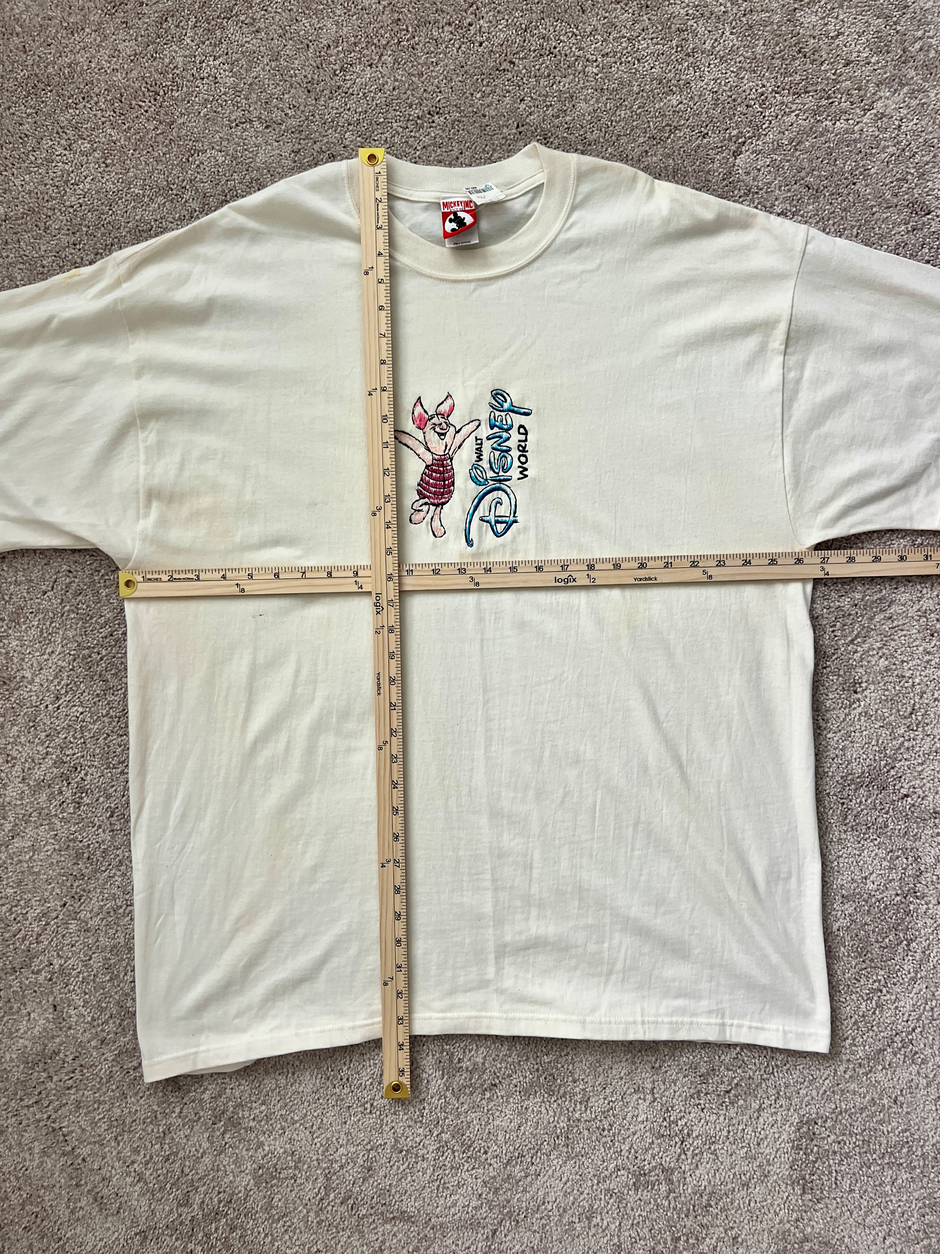 1404 - NWT Ivory Embroidered Piglet WDW Tee