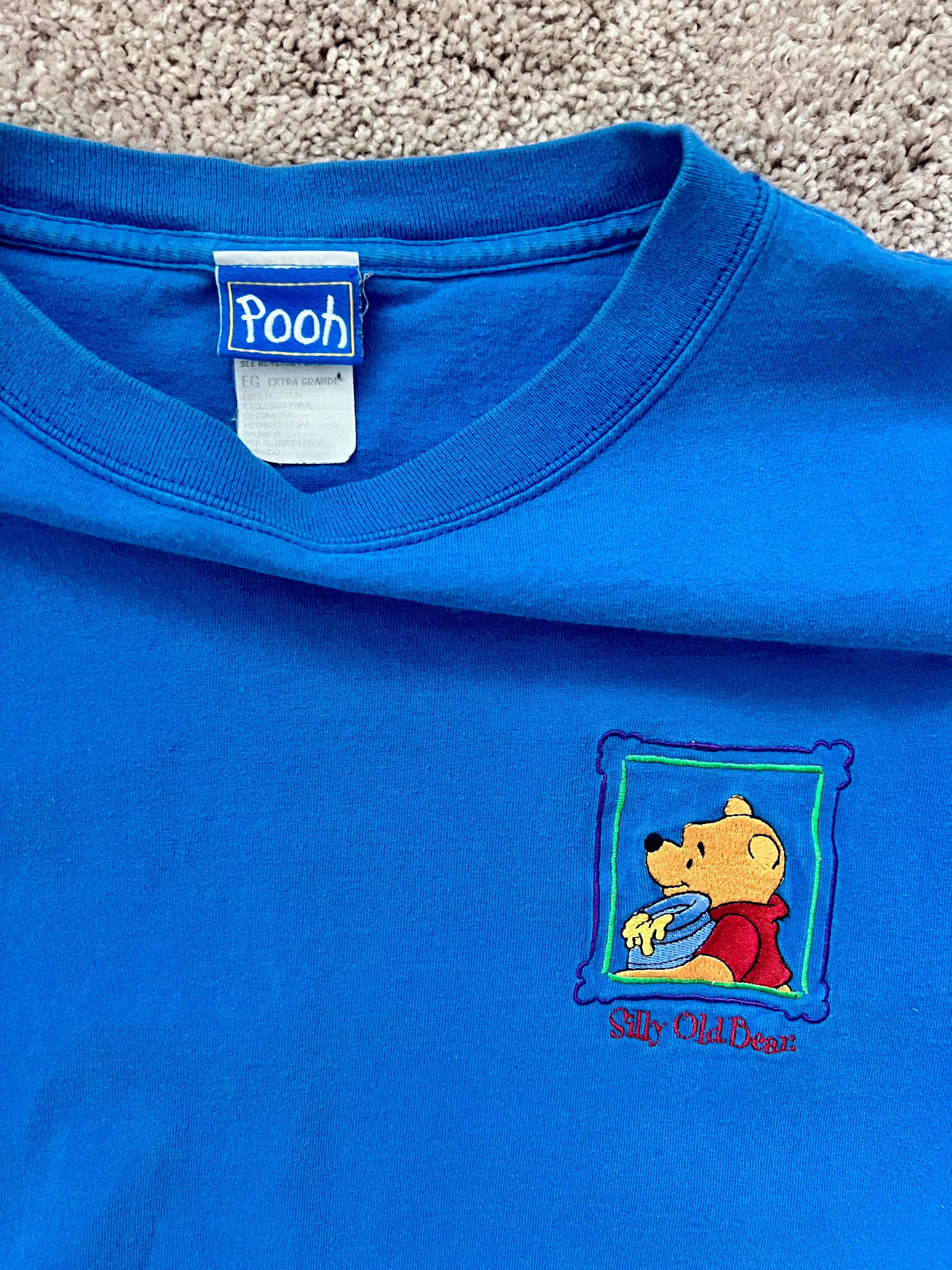 1410 - Blue Embroidered WTP Silly Old Bear Tee - XL