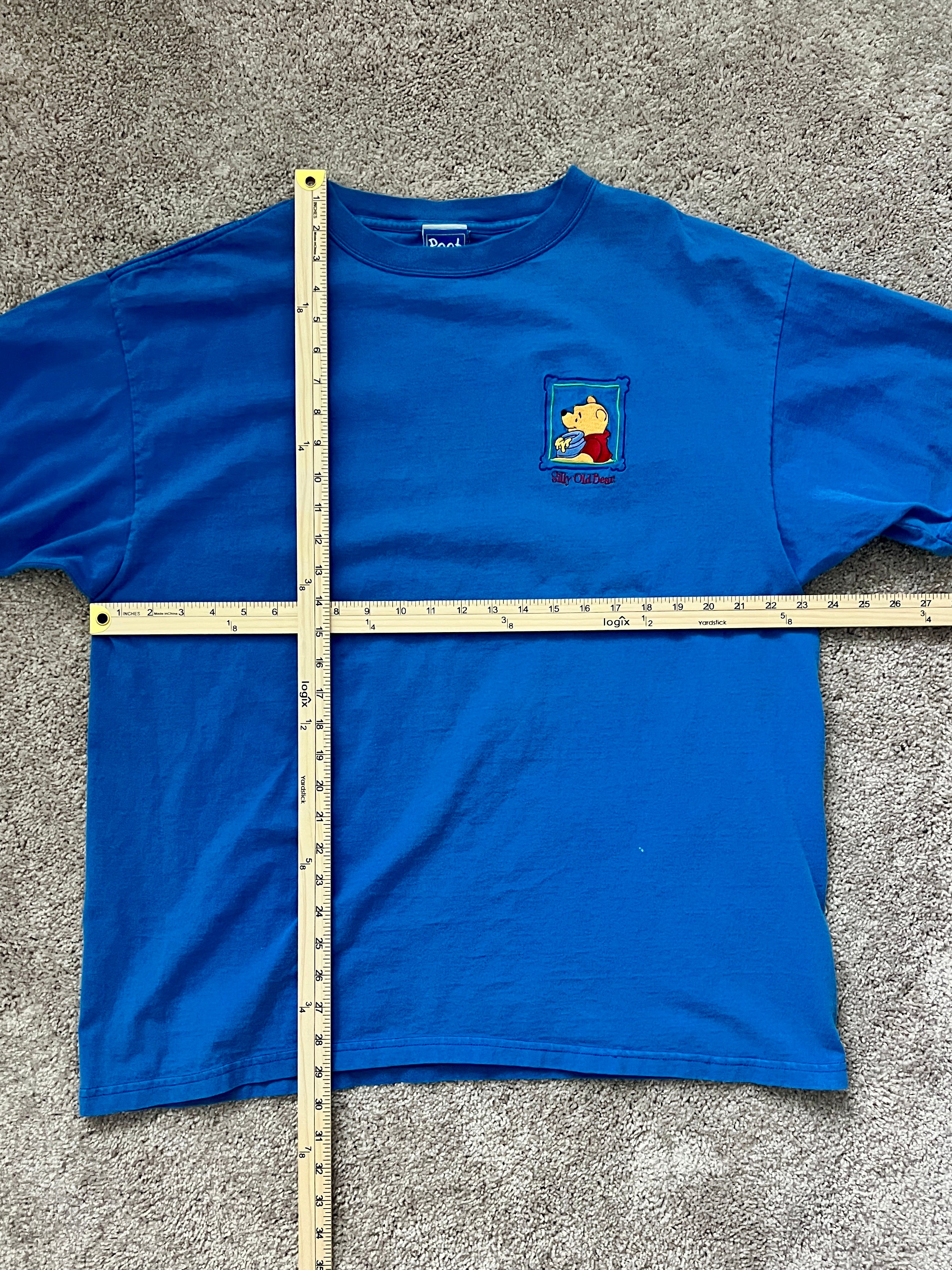 1410 - Blue Embroidered WTP Silly Old Bear Tee - XL