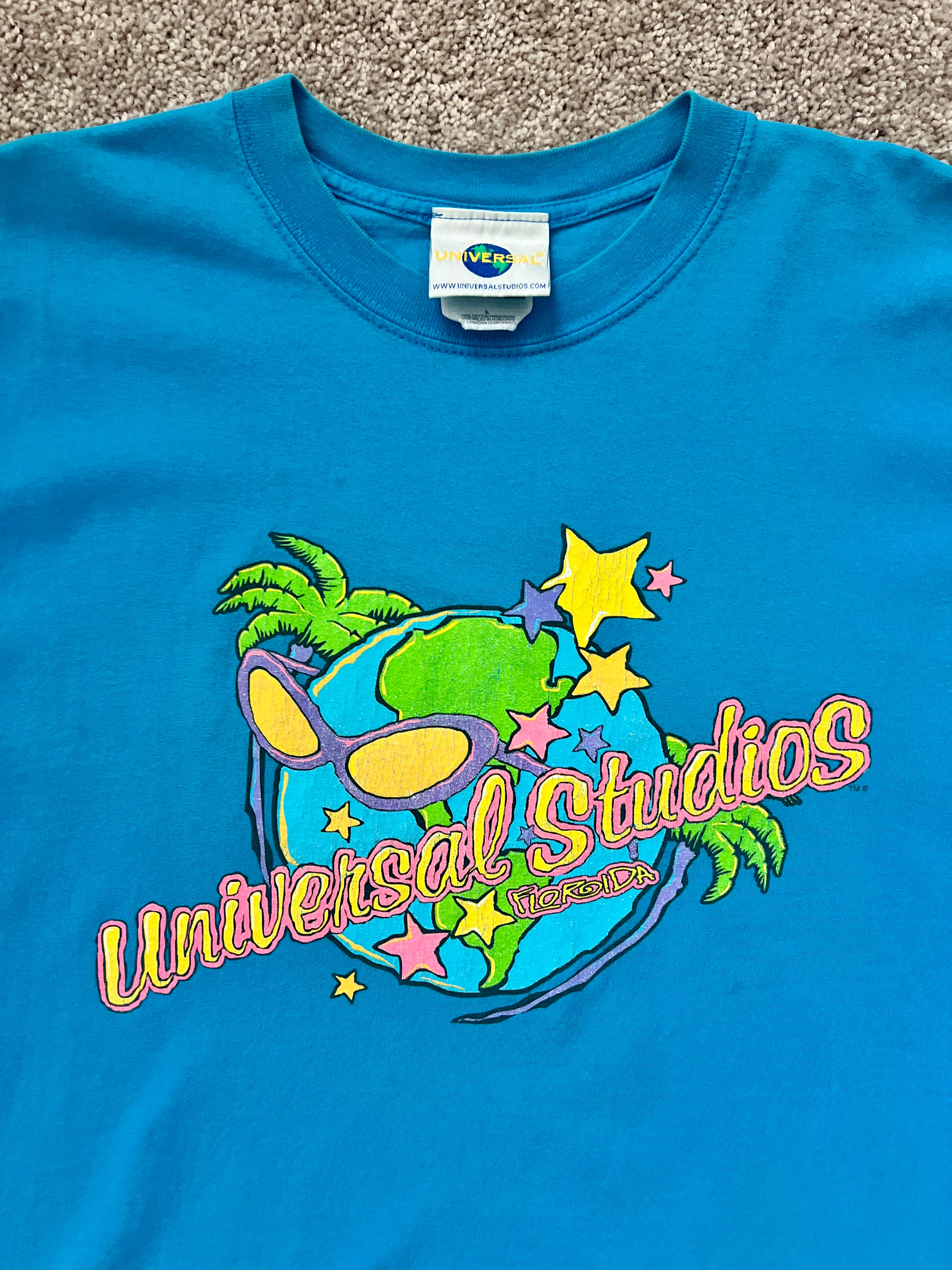 1419 - Blue Universal Studios Sunglasses Globe Tee - L