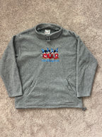 1422 - Grey Embroidered Sorcerer Mickey WDW Sherpa Pullover - L/XL