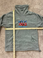 1422 - Grey Embroidered Sorcerer Mickey WDW Sherpa Pullover - L/XL